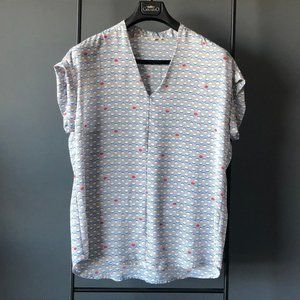 Pleione mixed media top